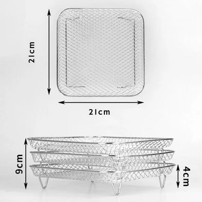 Stackable baskets for even air cooking (x3) 