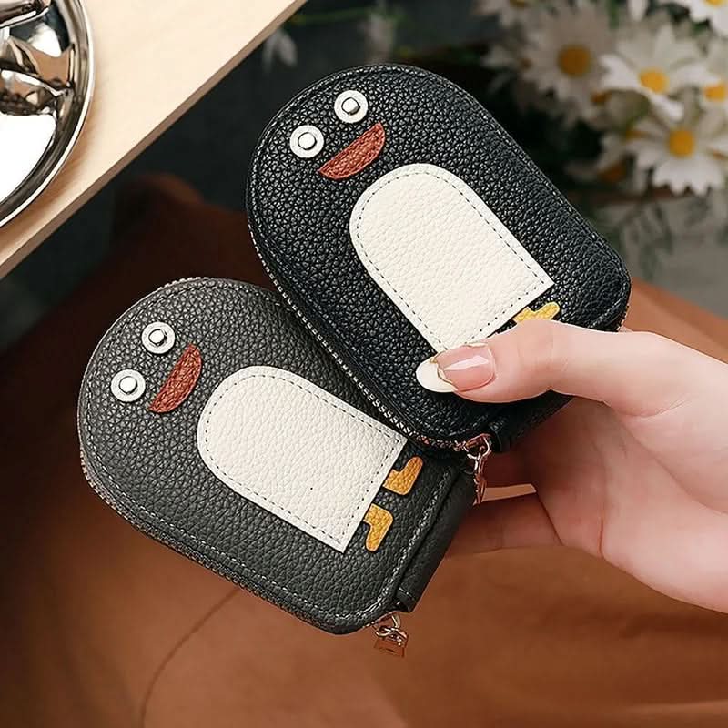 Kaartjeshouder - compact en duurzaam pinguïnmotief 