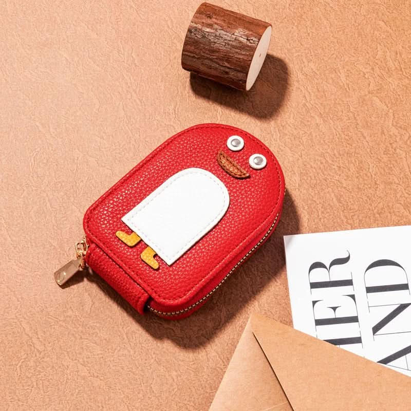 Kaartjeshouder - compact en duurzaam pinguïnmotief 