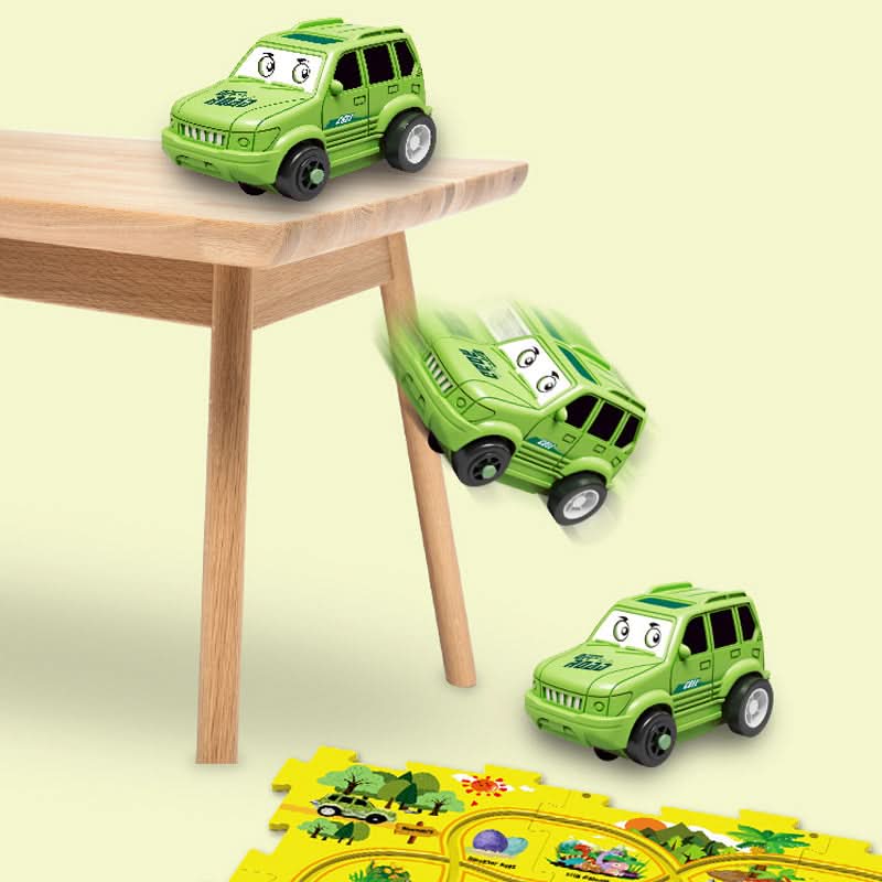 Vzdelávací obvodový puzzle s elektrickými vozidlami 