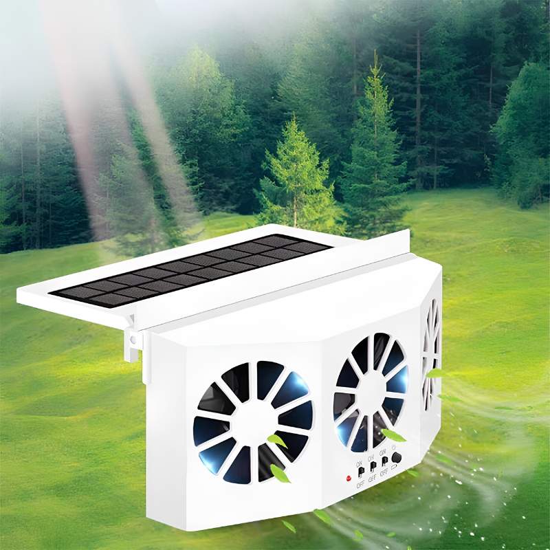 Aurinkokäyttöinen auton tuuletin USB-latauksella — kuva 11