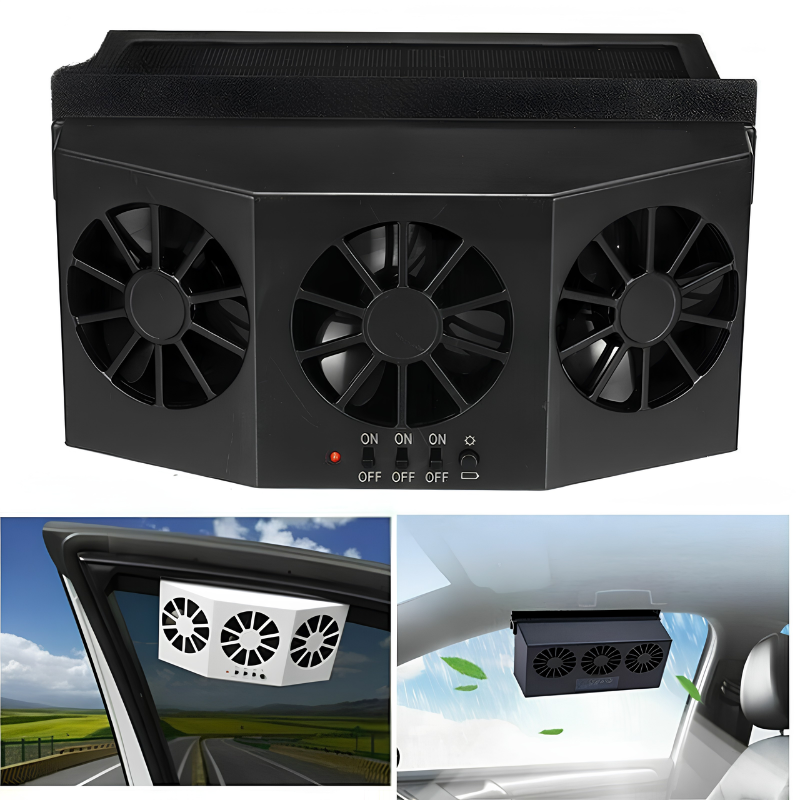 Aurinkokäyttöinen auton tuuletin USB-latauksella — kuva 4