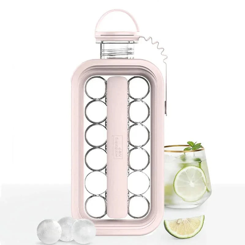 Botella 2 en 1 con molde para cubitos de hielo integrado 